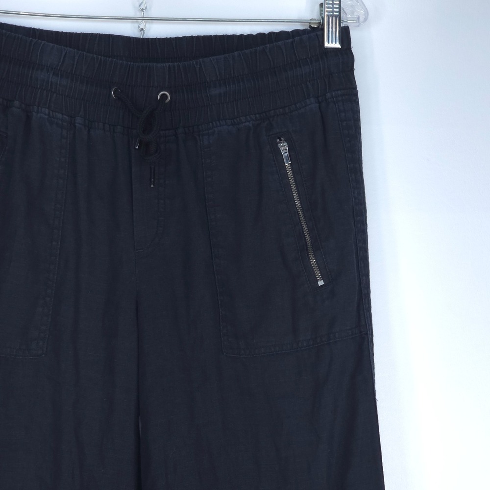 Athleta Cabo Wide-Leg Linen Pant Womens 10 Drawstring Pockets Beach Boho Comfort - Picture 13 of 16